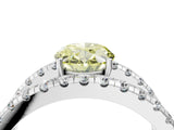 White gold Fancy Yellow Oval  Solitaire Split Shank Pave Diamond Ring_75