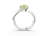 White gold Fancy Yellow Oval  Solitaire Tension Set Diamond Ring with Wide Band_23