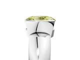 White gold Fancy Yellow Oval  Solitaire Tension Set Diamond Ring with Wide Band_25