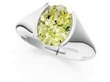 White gold Fancy Yellow Oval  Solitaire Tension Set Diamond Ring_21