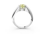 White gold Fancy Yellow Oval  Solitaire Tension Set Diamond Ring_23