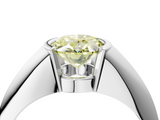 White gold Fancy Yellow Oval  Solitaire Tension Set Diamond Ring_24