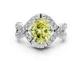 White gold Fancy Yellow Oval  Solitaire Twist Band Pavé Diamond Engagement Ring_32