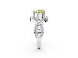 White gold Fancy Yellow Oval  Solitaire Twist Band Pavé Diamond Engagement Ring_34