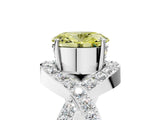 White gold Fancy Yellow Oval  Solitaire Twist Band Pavé Diamond Engagement Ring_37