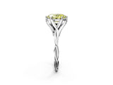 White gold Fancy Yellow Oval  Solitaire Twist Band Six-Prong Setting 3