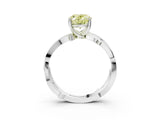 White gold Fancy Yellow Oval  Solitaire Twist Band with Pavé Accents and Four-Prong Setting_23