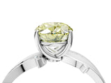 White gold Fancy Yellow Oval  Solitaire Twist Band with Pavé Accents and Four-Prong Setting_24