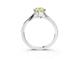 White gold Fancy Yellow Oval  Solitaire Twist Band with Pavé Diamonds and Four-Prong Setting_64