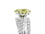White gold Fancy Yellow Oval  Solitaire Twist Band with Pavé Setting and Four-Prong Setting_143