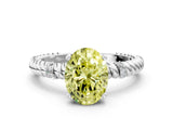 White gold Fancy Yellow Oval  Solitaire Twisted Band Prong Set Engagement Ring_61