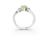 White gold Fancy Yellow Oval  Solitaire Twisted Band Scroll Prong Ring_23
