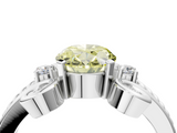White gold Fancy Yellow Oval  Solitaire Twisted Band Scroll Prong Ring_24