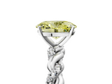 White gold Fancy Yellow Oval  Solitaire Twisted Band with Pavé Accents and Four-Prong Setting_8