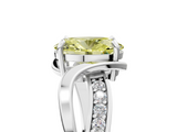 White gold Fancy Yellow Oval  Solitaire Twisted Band with Prong Setting_8