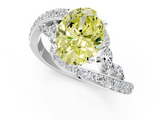 White gold Fancy Yellow Oval  Solitaire with Pavé Twist Band and Four-Prong Setting_77