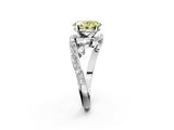 White gold Fancy Yellow Oval  Solitaire with Pavé Twist Band and Four-Prong Setting_78