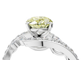 White gold Fancy Yellow Oval  Solitaire with Pavé Twist Band and Four-Prong Setting_80