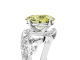 White gold Fancy Yellow Oval  Solitaire with Pavé Twist Band and Four-Prong Setting_81