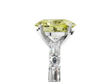 White gold Fancy Yellow Oval  Solitaire with Side Baguettes and Channel Set Band_112