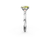 White gold Fancy Yellow Oval  Solitaire with Tapered Baguette Side Stones on a Classic Band with Four-Prong Setting_88