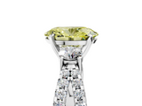 White gold Fancy Yellow Oval  Three-Stone Diamond Ring with Pavé Split Shank and Four-Prong Setting_83