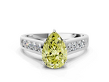 White gold Fancy Yellow Pear  Brilliant Channel-Set Solitaire Ring with Four-Prong Setting_20