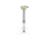 White gold Fancy Yellow Pear  Brilliant Cut Diamond Engagement Ring with Pavé Band and Four-Prong Setting_69