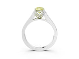 White gold Fancy Yellow Pear  Brilliant Cut Diamond Engagement Ring with Pavé Band and Four-Prong Setting_70