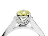 White gold Fancy Yellow Pear  Brilliant Cut Diamond Engagement Ring with Pavé Band and Four-Prong Setting_71