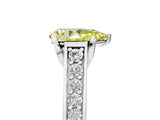 White gold Fancy Yellow Pear  Brilliant Cut Diamond Engagement Ring with Pavé Band and Four-Prong Setting_77