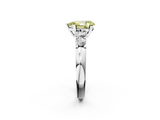 White gold Fancy Yellow Pear  Brilliant Cut Diamond Five-Stone Prong Set Engagement Ring with Channel Band_5