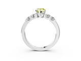 White gold Fancy Yellow Pear  Brilliant Cut Diamond Five-Stone Prong Set Engagement Ring with Channel Band_6