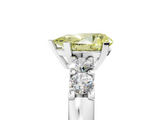 White gold Fancy Yellow Pear  Brilliant Cut Diamond Five-Stone Prong Set Engagement Ring with Channel Band_8