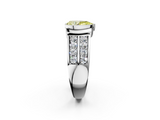 White gold Fancy Yellow Pear  Brilliant Diamond Channel Set Wide Band Ring with Bezel Setting_59