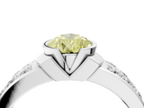 White gold Fancy Yellow Pear  Brilliant Diamond Channel Set Wide Band Ring with Bezel Setting_60