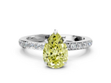 White gold Fancy Yellow Pear  Brilliant Pavé Band Solitaire with Four-Prong Setting_41