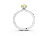 White gold Fancy Yellow Pear  Brilliant Pavé Band Solitaire with Four-Prong Setting_44