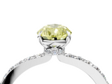White gold Fancy Yellow Pear  Brilliant Pavé Band Solitaire with Four-Prong Setting_45
