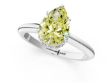 White gold Fancy Yellow Pear  Brilliant Solitaire Engagement Ring with Six-Prong Setting and Classic Band_21