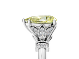White gold Fancy Yellow Pear  Brilliant Solitaire with Pave Band and Four-Prong Setting_25