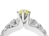 White gold Fancy Yellow Pear  Brilliant Solitaire with Side Stones on a Pave Band and Four-Prong Setting_34