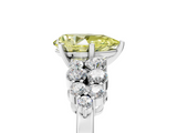 White gold Fancy Yellow Pear  Cluster Diamond Engagement Ring with Pavé Band and Four-Prong Setting_33