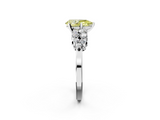 White gold Fancy Yellow Pear  Cluster Diamond Engagement Ring with Pavé Band and Four-Prong Setting_34