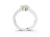 White gold Fancy Yellow Pear Cut Brilliant Channel-Set Diamond Ring with Bezel Prong Setting_15