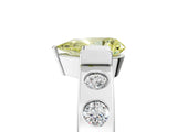 White gold Fancy Yellow Pear Cut Brilliant Channel-Set Diamond Ring with Bezel Prong Setting_17