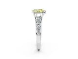 White gold Fancy Yellow Pear Cut Brilliant Diamond Pavé Band with Six-Prong Setting_14