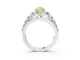 White gold Fancy Yellow Pear Cut Brilliant Diamond Pavé Band with Six-Prong Setting_15