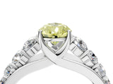 White gold Fancy Yellow Pear Cut Brilliant Diamond Pavé Band with Six-Prong Setting_16