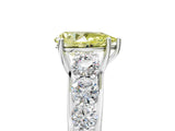 White gold Fancy Yellow Pear Cut Brilliant Diamond Pavé Band with Six-Prong Setting_17